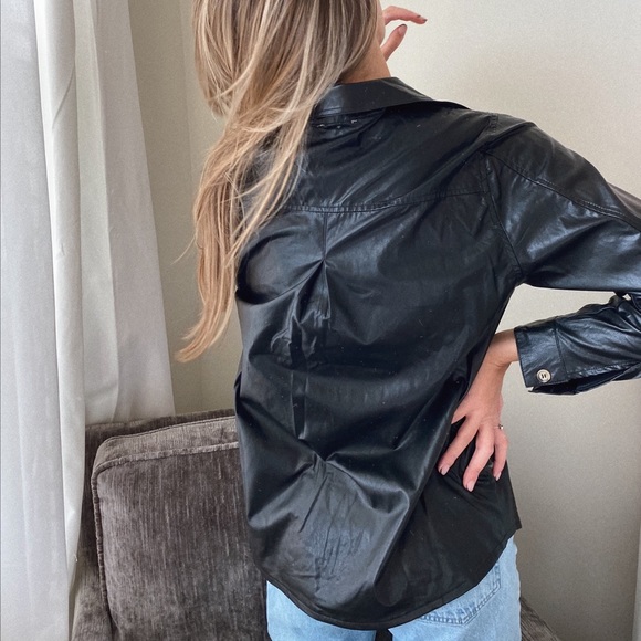 Leather Long Sleeve Top - Picture 3 of 3